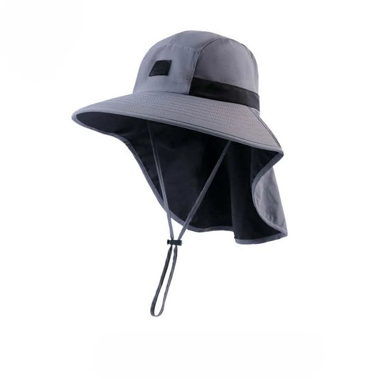 Wide-Brim Sun Hat with Neck Cover