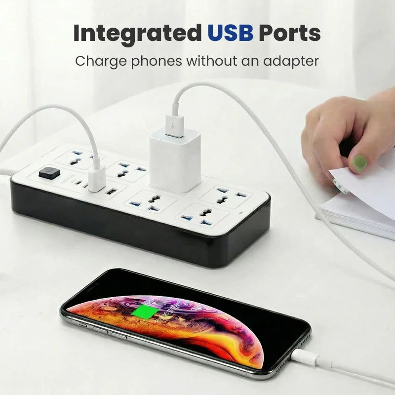 Multi-Outlet Power Strip with USB Ports