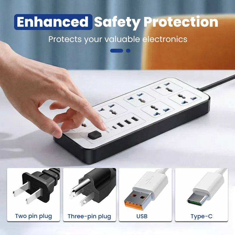 Multi-Outlet Power Strip with USB Ports