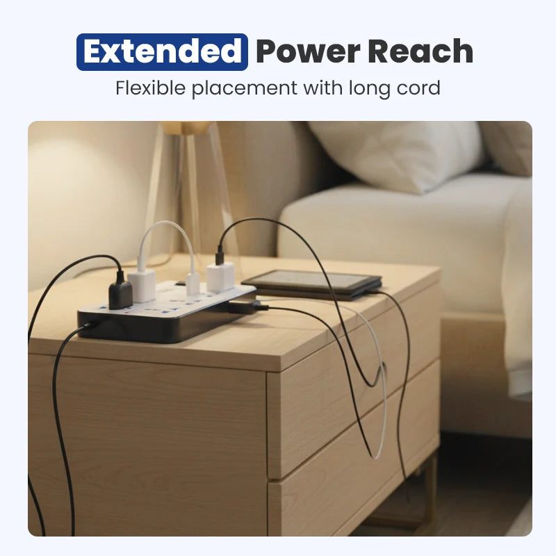 Multi-Outlet Power Strip with USB Ports