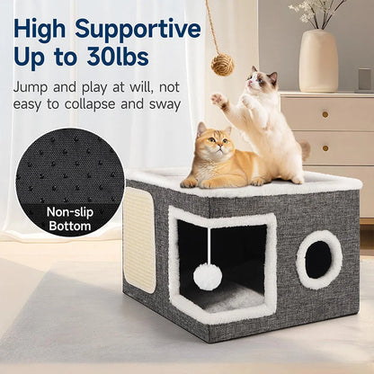 Foldable Two Level Cat Cube