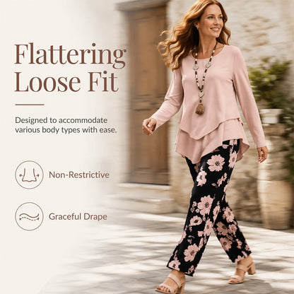 Women's Casual Two-Piece Top and Trousers Set