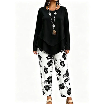 Women's Casual Two-Piece Top and Trousers Set
