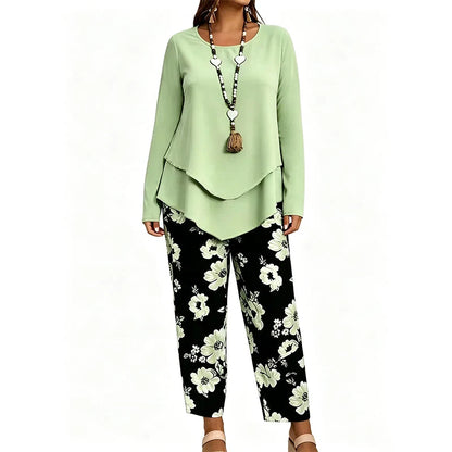 Women's Casual Two-Piece Top and Trousers Set