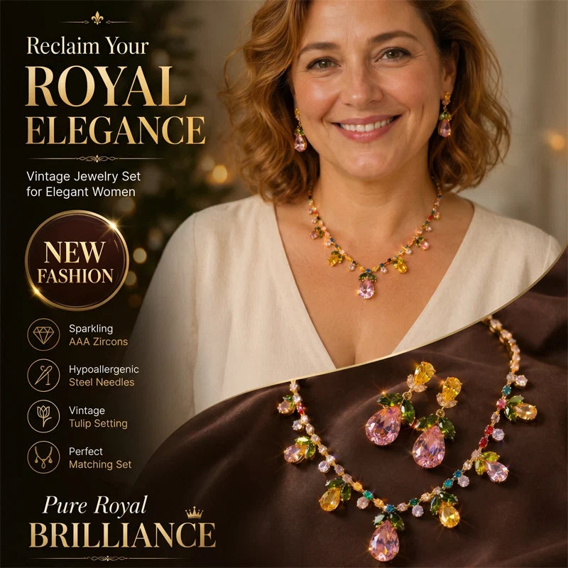 Elegant Tulip Necklace and Earrings Set