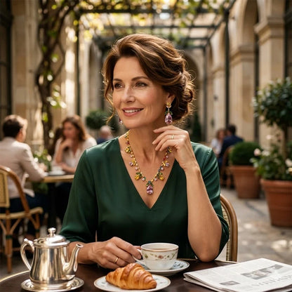 Elegant Tulip Necklace and Earrings Set