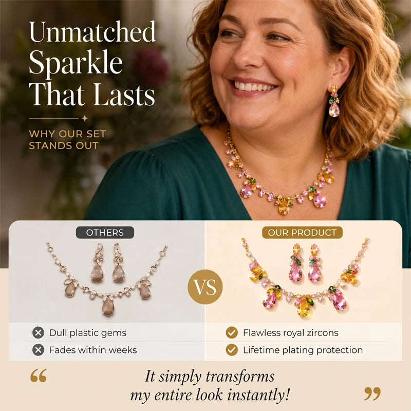 Elegant Tulip Necklace and Earrings Set