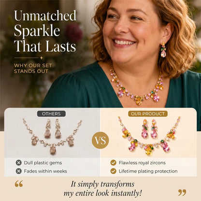 Elegant Tulip Necklace and Earrings Set