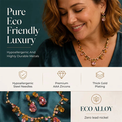 Elegant Tulip Necklace and Earrings Set