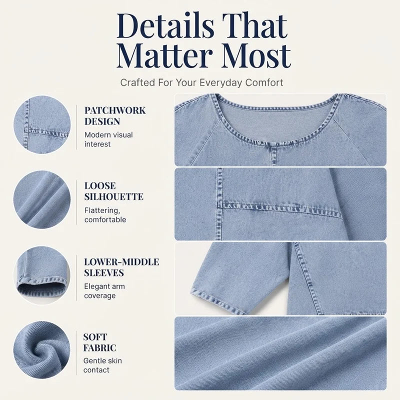 Women’s Relaxed Denim-Look Top
