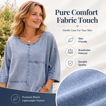 Women’s Relaxed Denim-Look Top