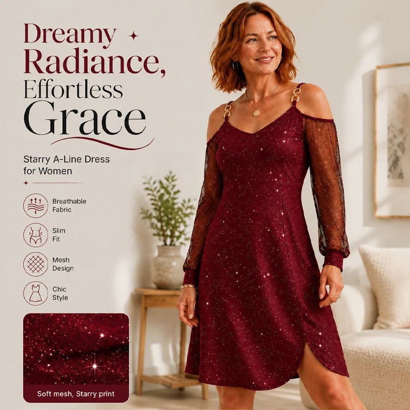 Women’s Cold-Shoulder Sparkle Dress