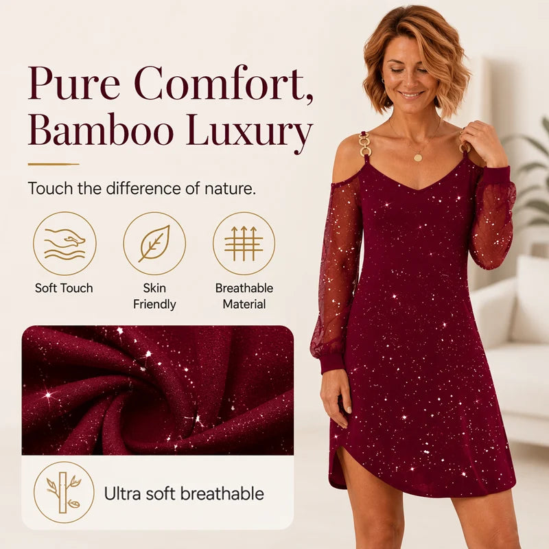 Women’s Cold-Shoulder Sparkle Dress