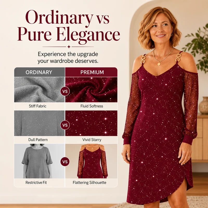 Women’s Cold-Shoulder Sparkle Dress