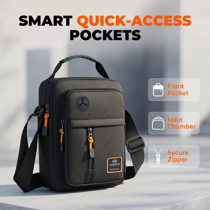Men’s Water-Resistant Oxford Crossbody Bag