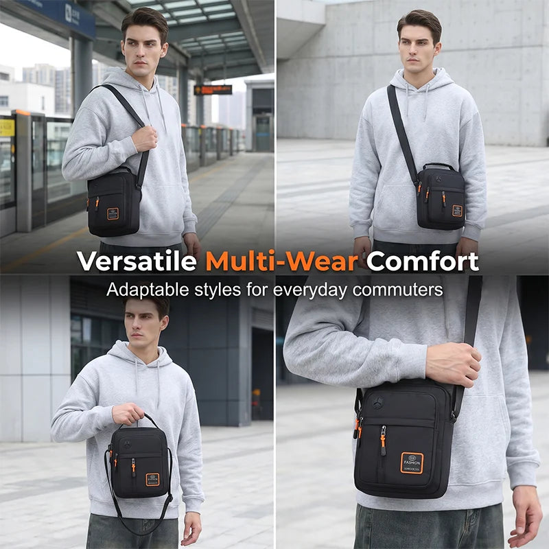 Men’s Water-Resistant Oxford Crossbody Bag
