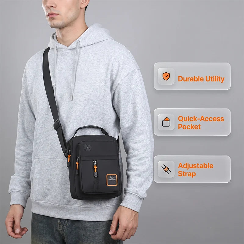 Men’s Water-Resistant Oxford Crossbody Bag