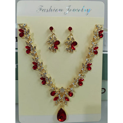 Sparkling Teardrop Necklace and Earrings Set