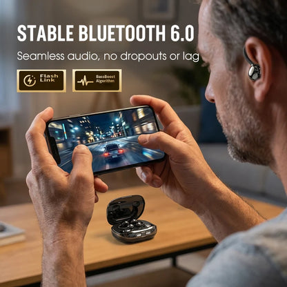 Bluetooth 6.0 Clip-On Wireless Earbuds