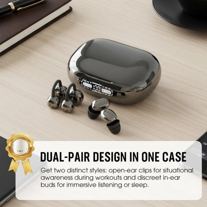 Bluetooth 6.0 Clip-On Wireless Earbuds