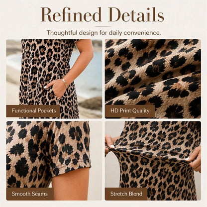 Women's Flowing Leopard Print Maxi Dress