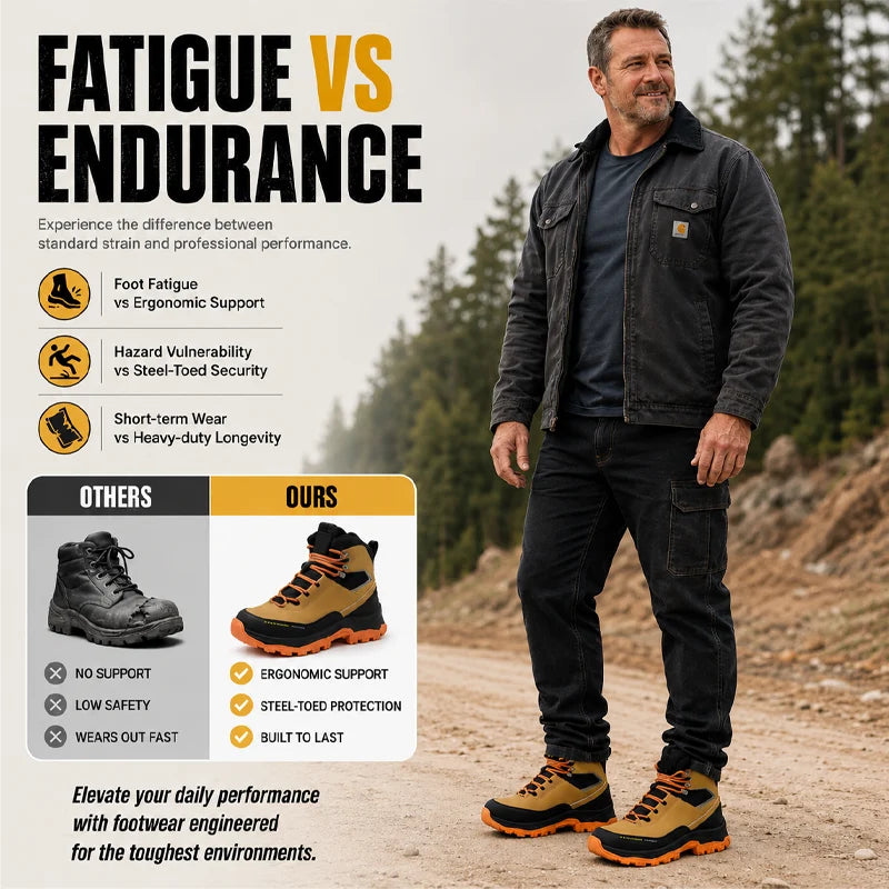 Men's Rugged Steel-Toe Work Boots