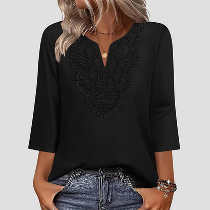Women's Lace-Trim V-Neck Tunic Top