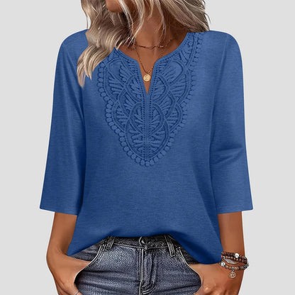 Women's Lace-Trim V-Neck Tunic Top