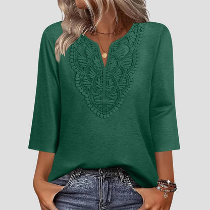 Women's Lace-Trim V-Neck Tunic Top