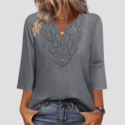 Women's Lace-Trim V-Neck Tunic Top