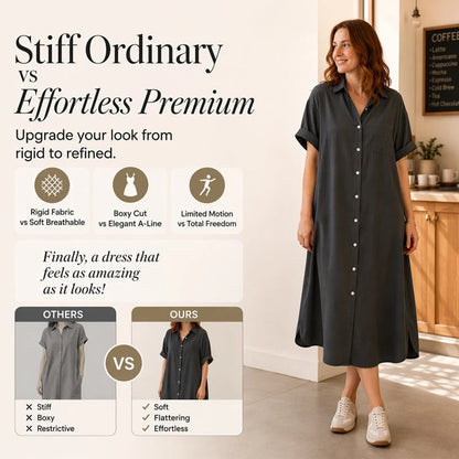 Women's Loose-Fit Button-Front Denim Dress