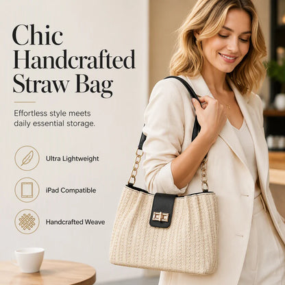 Women's Woven Straw Shoulder Bag