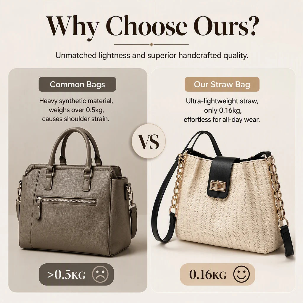 Women's Woven Straw Shoulder Bag
