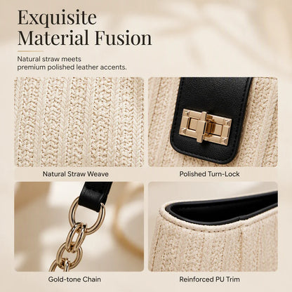 Women's Woven Straw Shoulder Bag