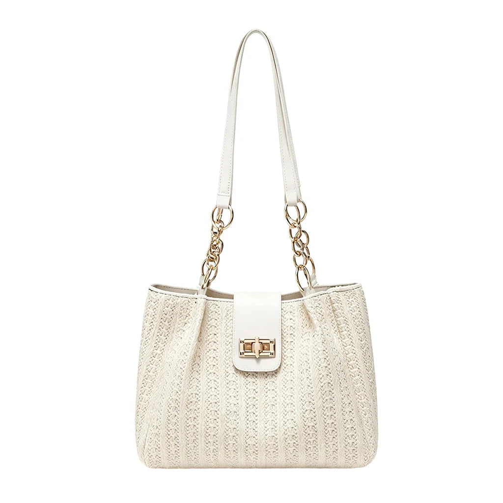 Women's Woven Straw Shoulder Bag