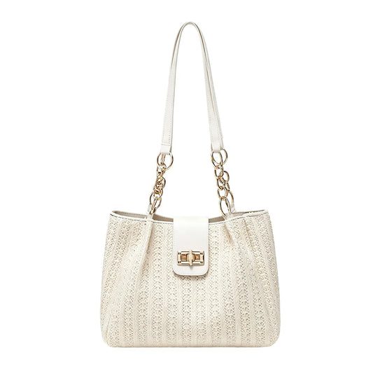 Women's Woven Straw Shoulder Bag