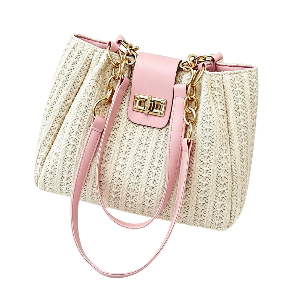 Women's Woven Straw Shoulder Bag