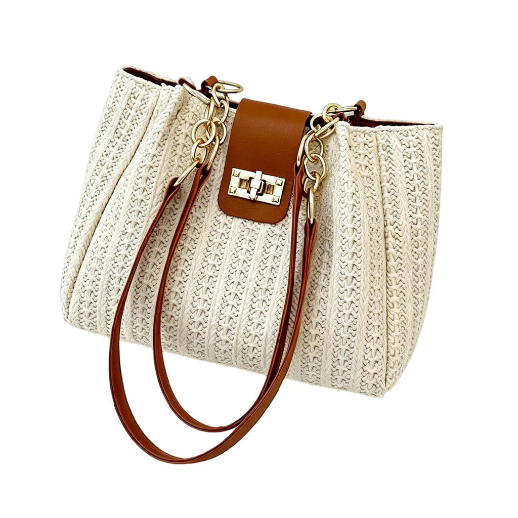 Women's Woven Straw Shoulder Bag