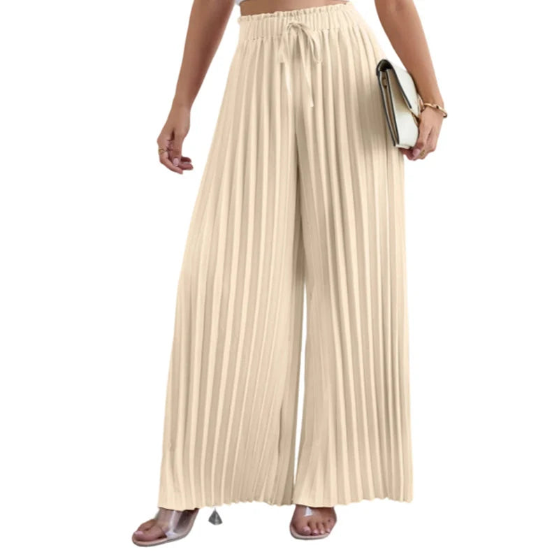 Women's Pleated Wide-Leg Trousers