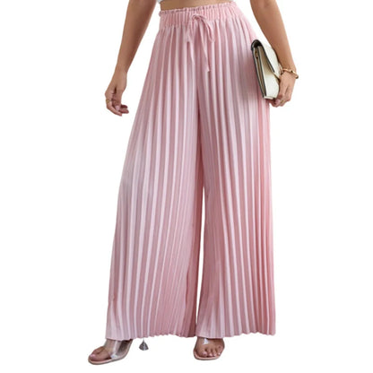 Women's Pleated Wide-Leg Trousers