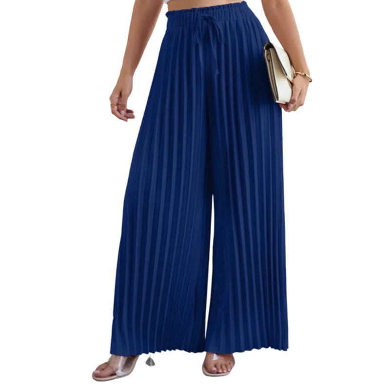 Women's Pleated Wide-Leg Trousers