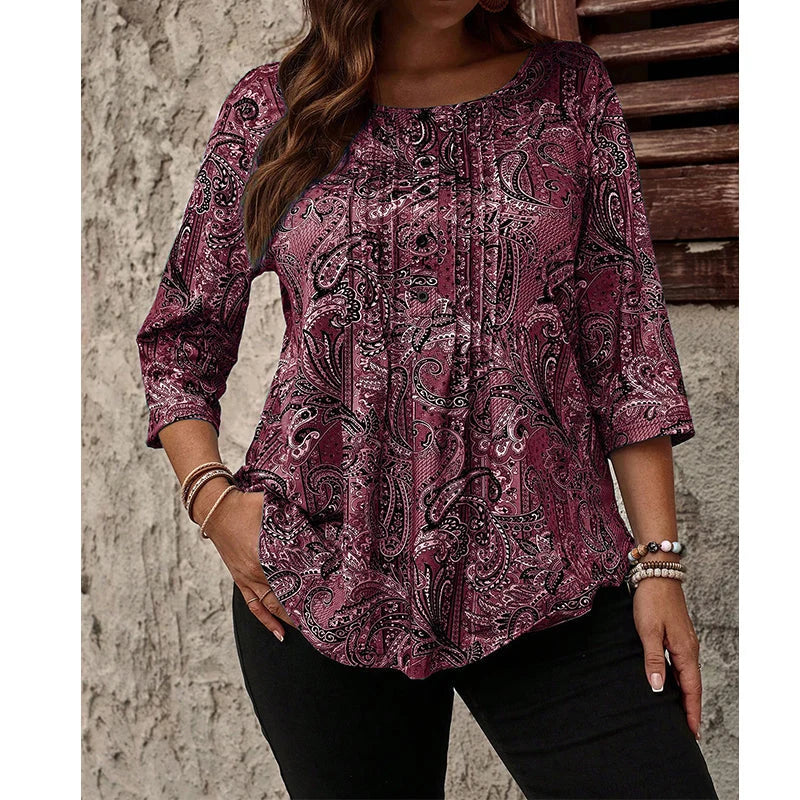 Women's Paisley Print Relaxed Blouse
