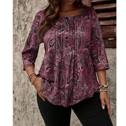 Women's Paisley Print Relaxed Blouse