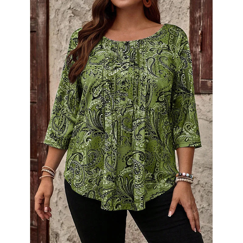 Women's Paisley Print Relaxed Blouse