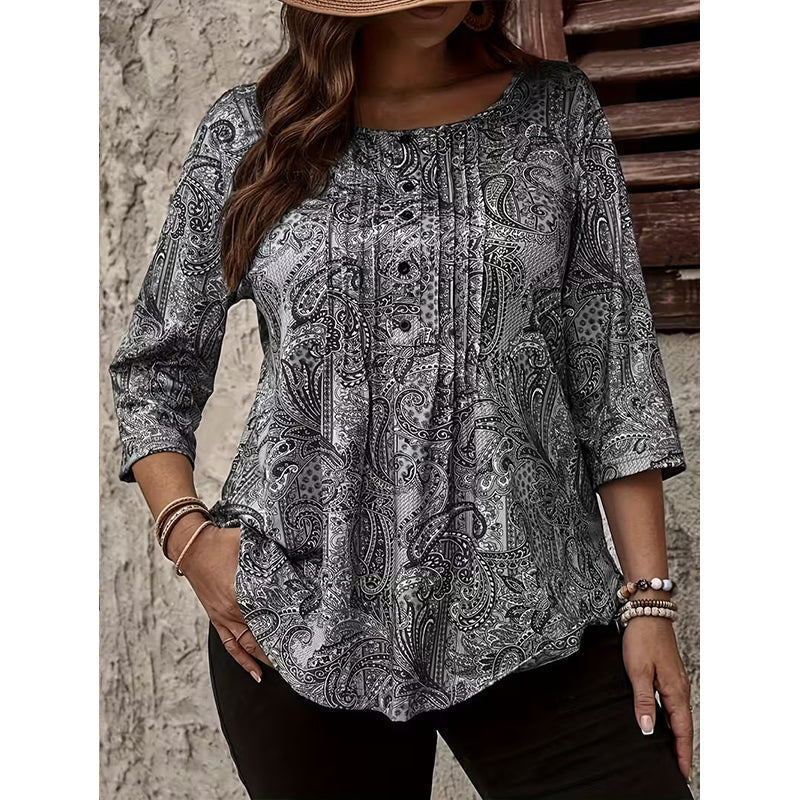 Women's Paisley Print Relaxed Blouse