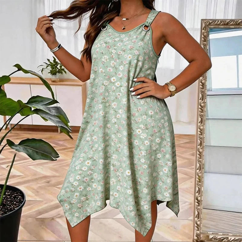 Women's Daisy Print Sleeveless Maxi Dress