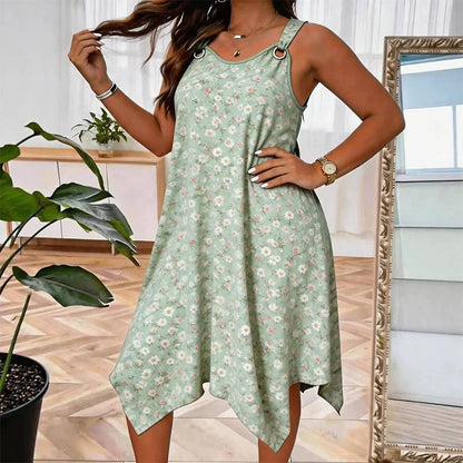 Women's Daisy Print Sleeveless Maxi Dress