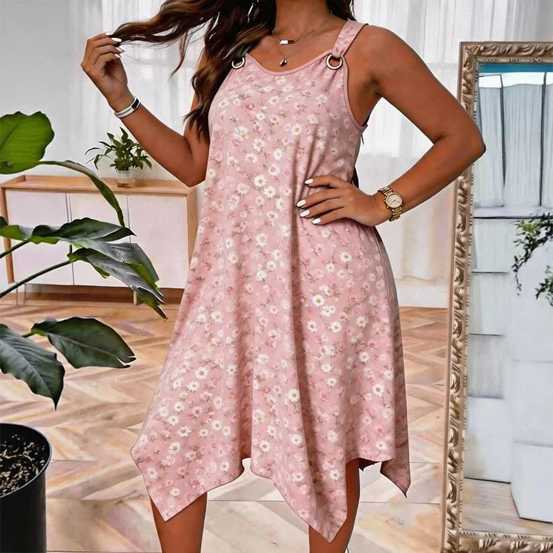 Women's Daisy Print Sleeveless Maxi Dress