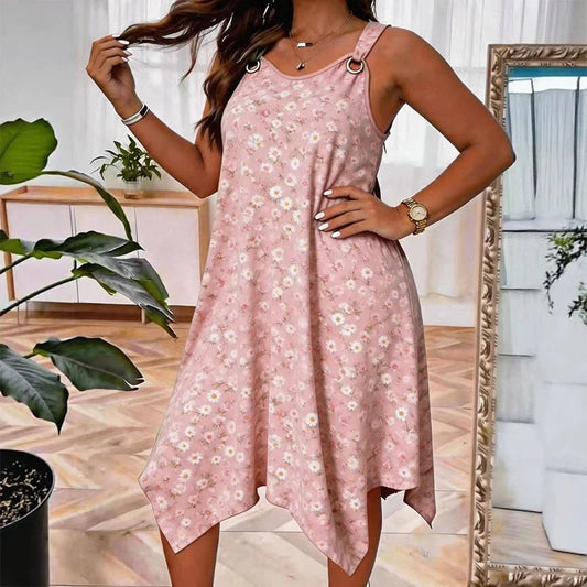 Women's Daisy Print Sleeveless Maxi Dress
