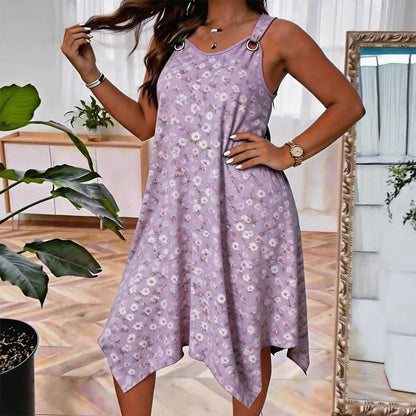Women's Daisy Print Sleeveless Maxi Dress